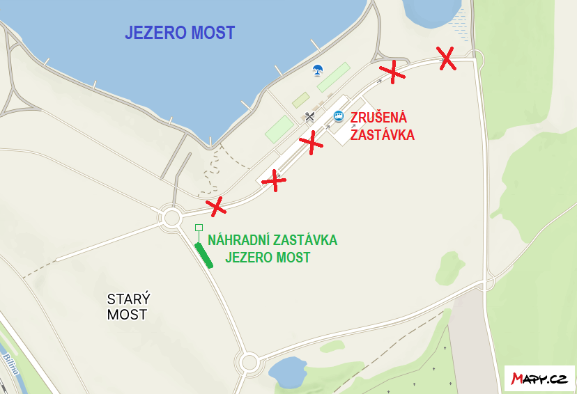 Přesun zastávky Jezero Most